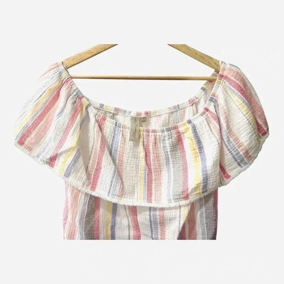 Allison Joy Evereve Striped Linen Top Size Small - Picture 4 of 7